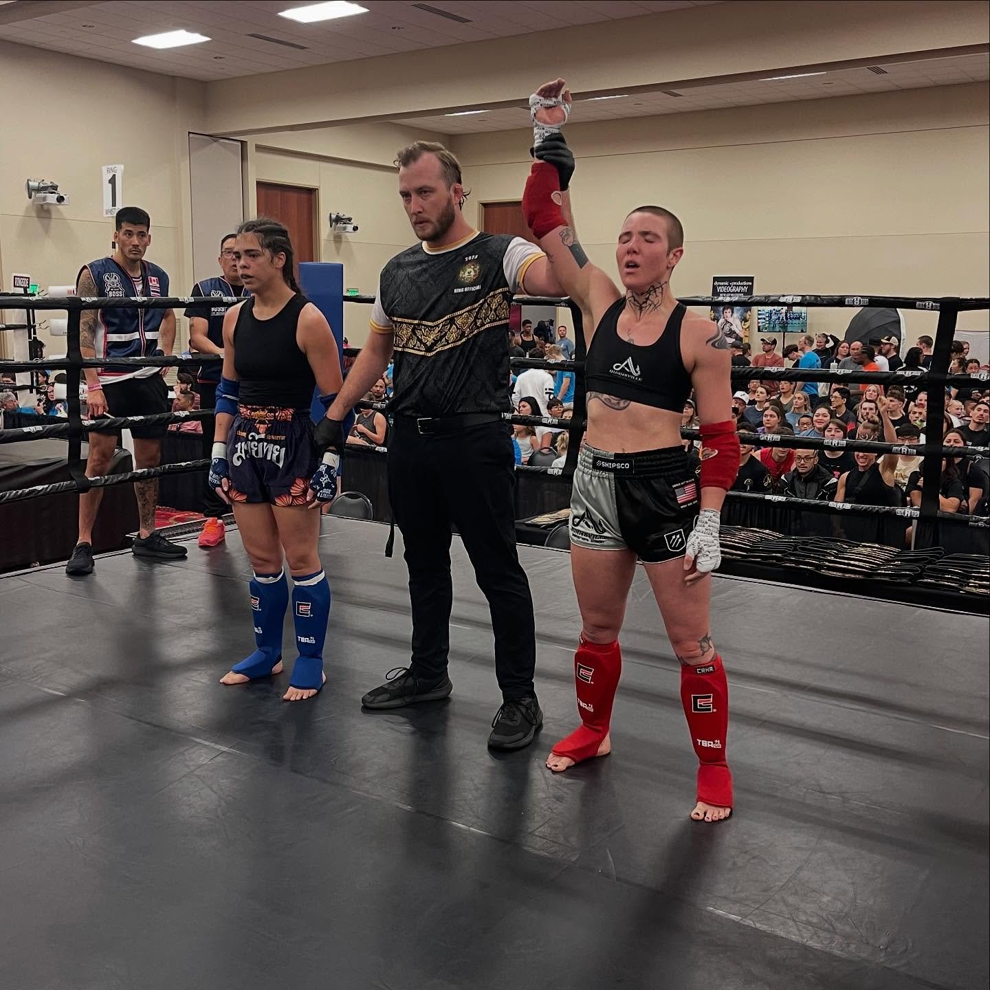 Kenny fought another tough opponent in the finals! Kenny did a great job of using teeps and kicks to stop their opponent&rsquo;s forward aggression as well as finding solid knees in the clinch. Congratulations to the new Super Light Weight C-Class Na