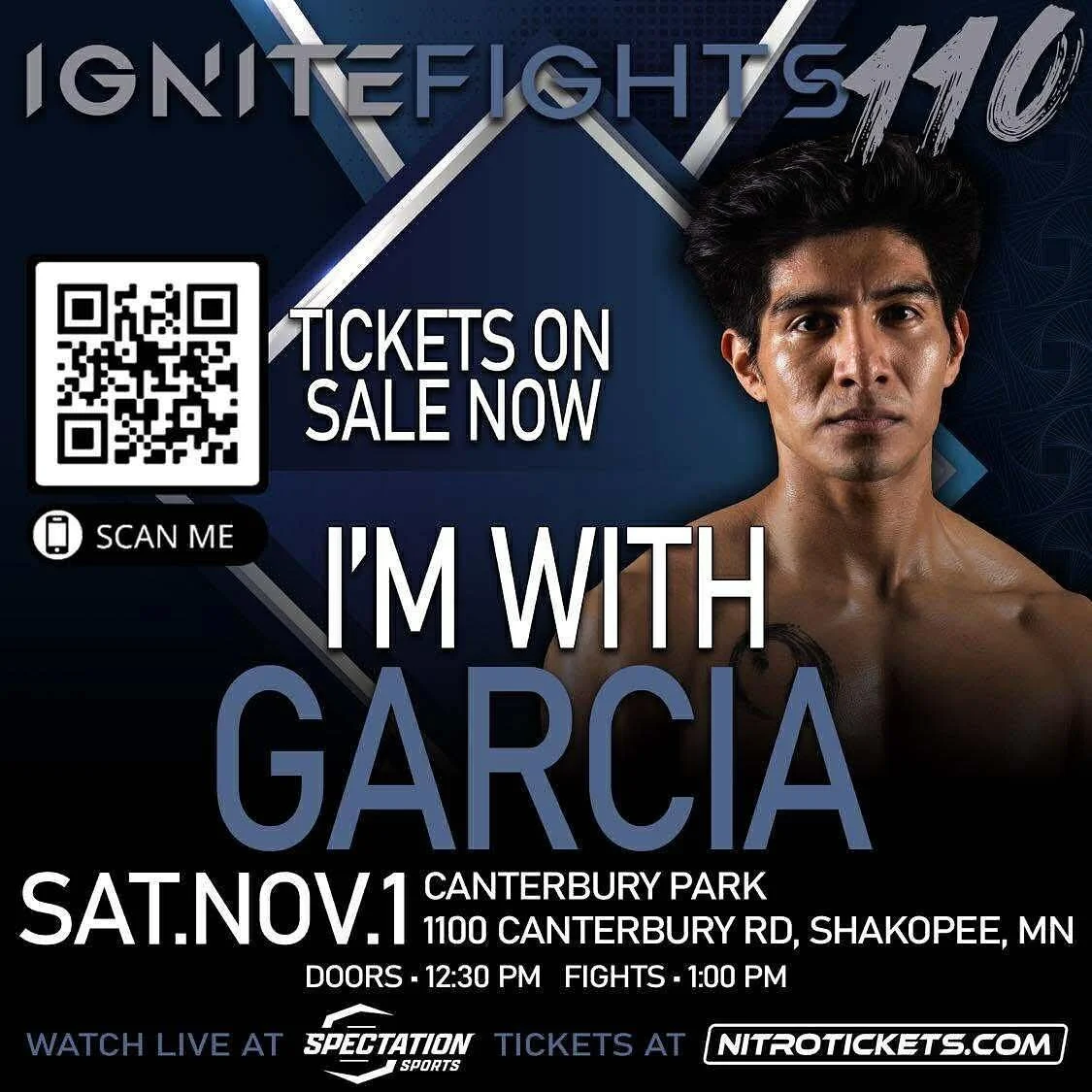 Come support @elvis.garciiia as he steps back into the ring for @ignitefights on November 1st