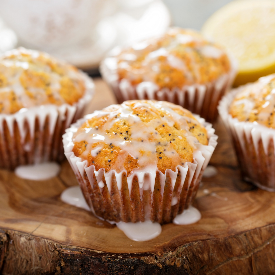 low carb lemon poppy seed protein muffin
