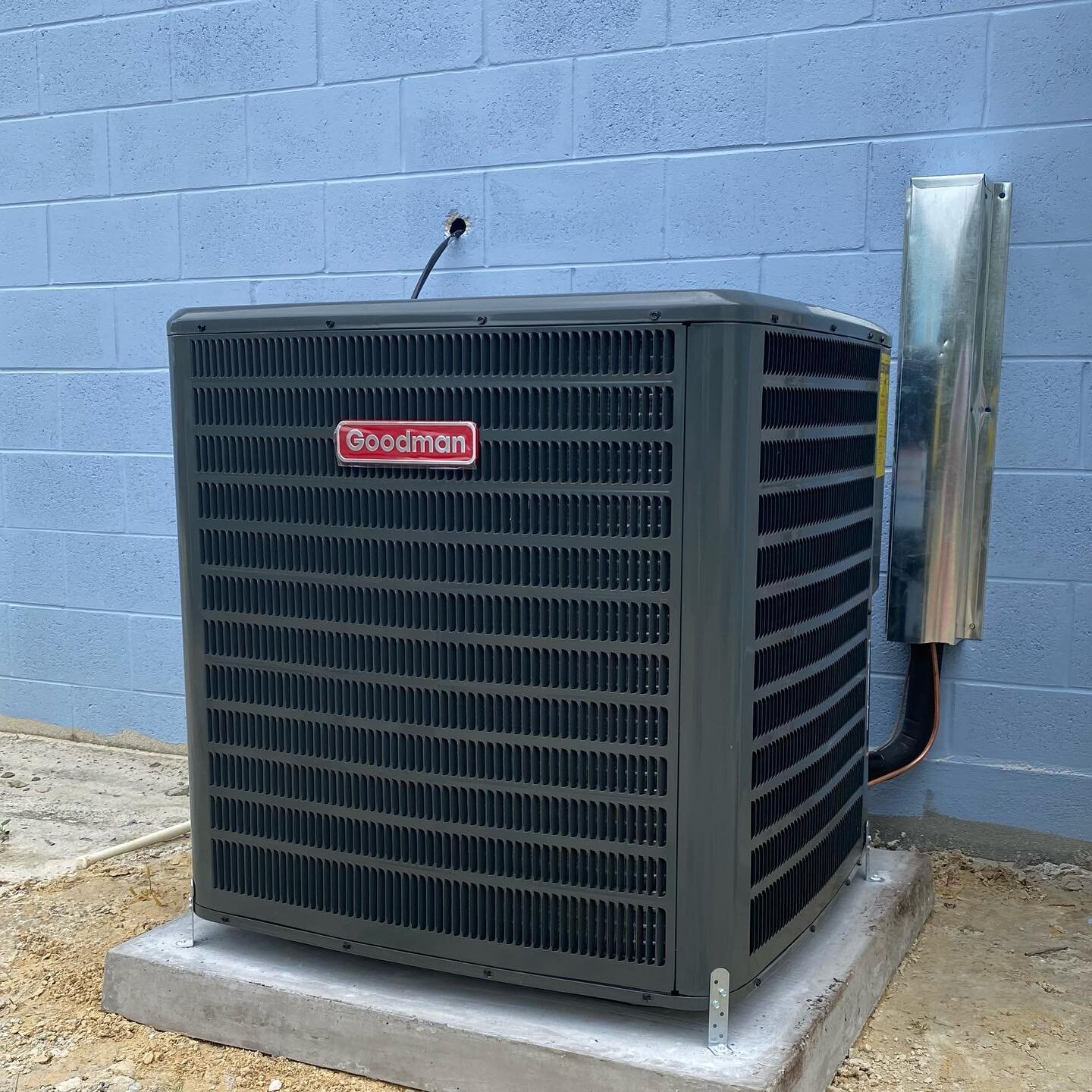 Goodman A/C unit install. On this install the customer wanted the inside unit suspended from the garage ceiling, to save floor space. 
#goodman #airconditioning #install #newconstruction #remodel #currentsituation #energysolutions