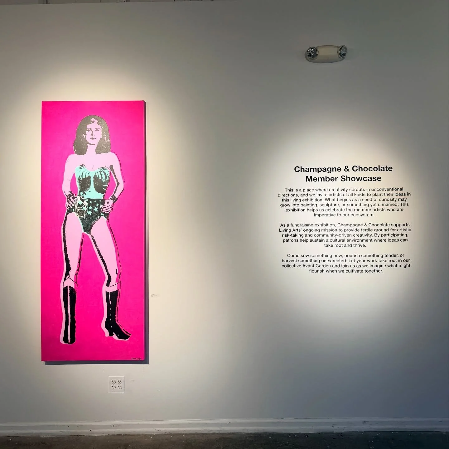 About this weekend&hellip; the opening of Champagne and Chocolate (my personal favorite local group show) opened this past Friday. When you go make sure to get some quarters and buy a mini print, don&rsquo;t forget to walk to the front window display