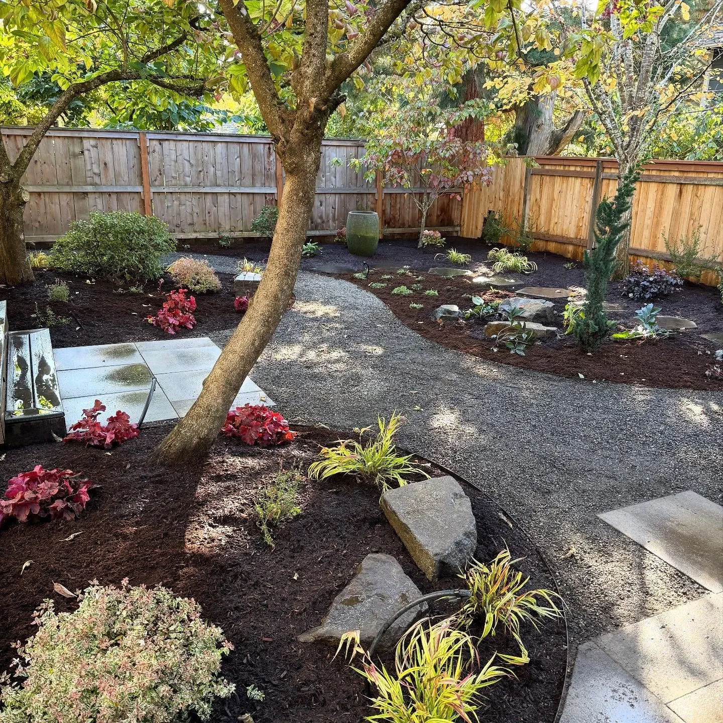This was a fun project. Back in October when it wasn&rsquo;t raining cats and dogs, and we weren&rsquo;t dreaming about mud, this sweet backyard got a second life. 
&bull;
With a new patio and bbq area built by @hurleylandscapeinstallations, our clie