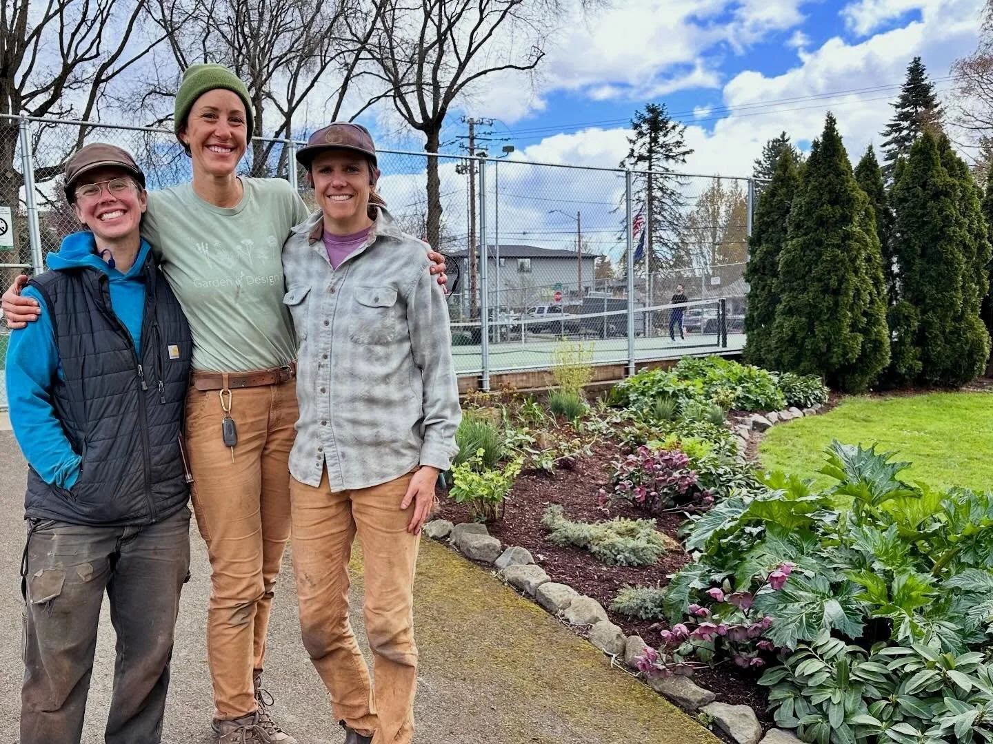 Meet Cal, Leah, and Caroline.
&bull;
Without getting too sappy, they&rsquo;re just the goddamn best. 
&bull;
&bull;
#gardendesignpdx #gdpdx #womenandqueer #landscapers #bestteam