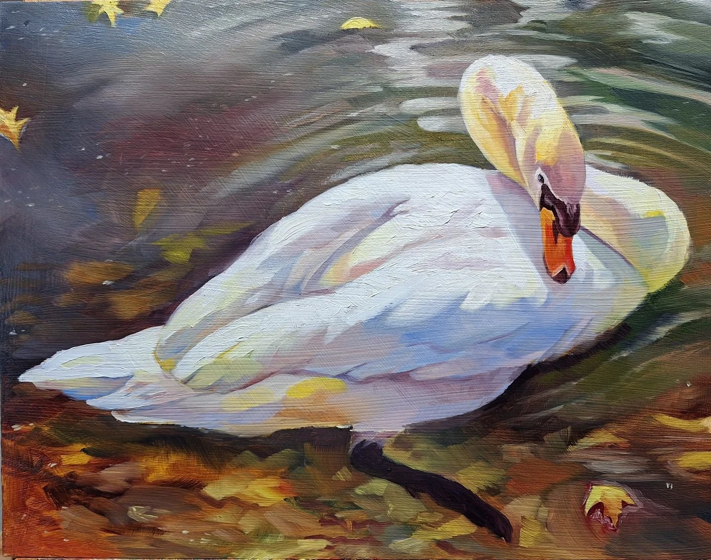 A swan painting today.
Oil on panel 14x11
Available 

#swan #oilpainting #art #artist #painting #wildlifeartist #westernart