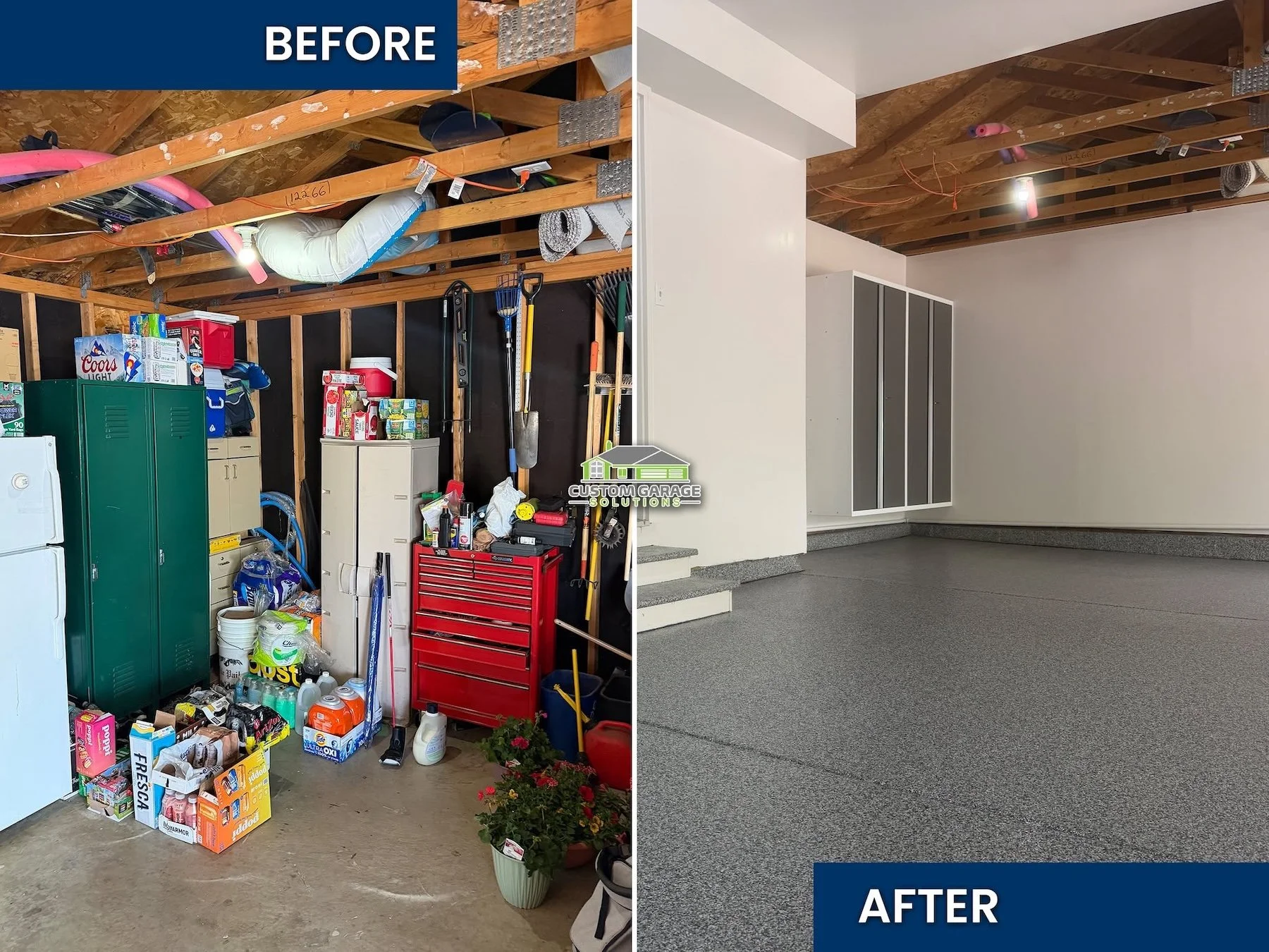 Multifunctional garage with storage, workbench and home gym