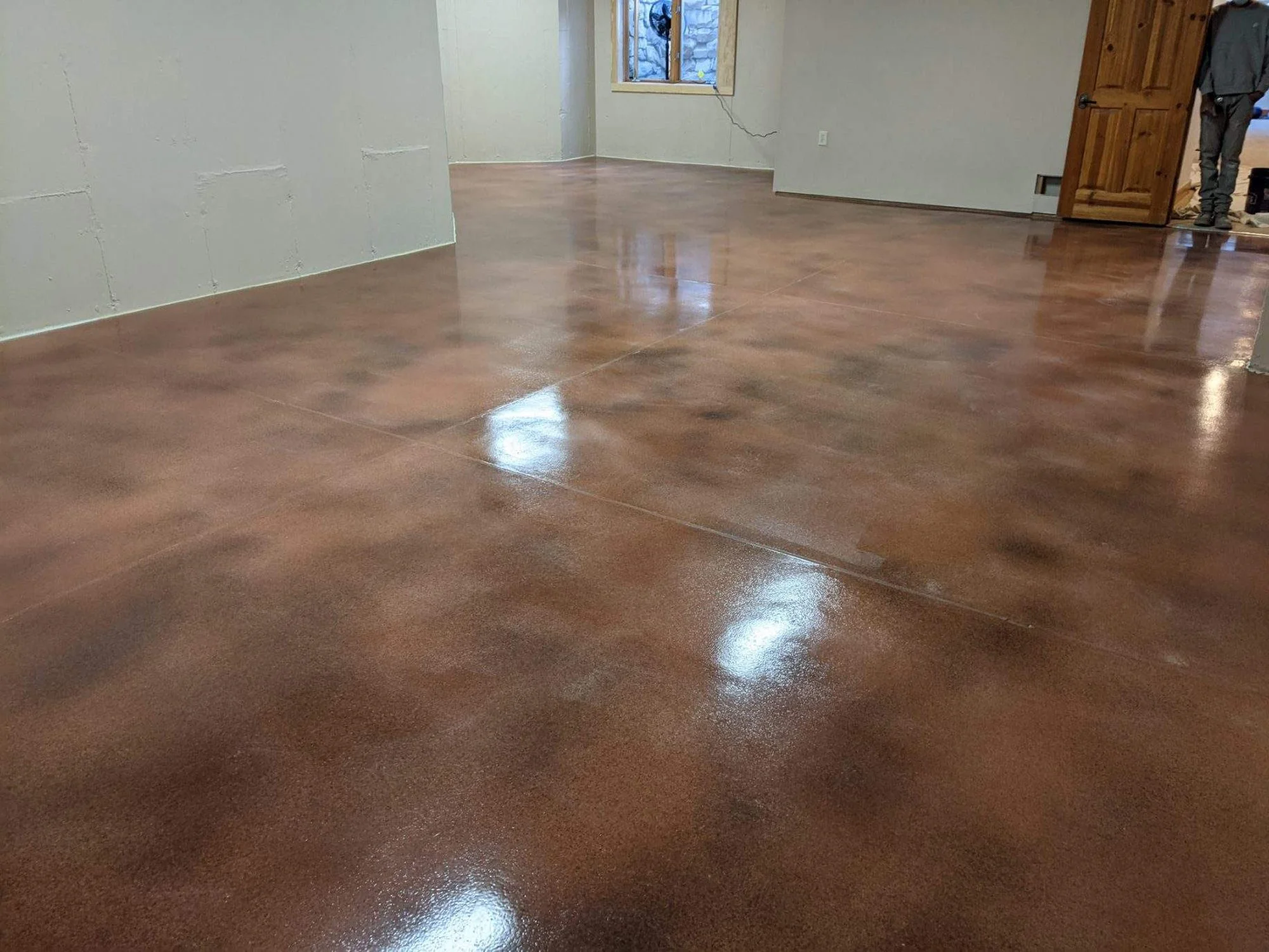 Basement Concrete Staining - Colorado