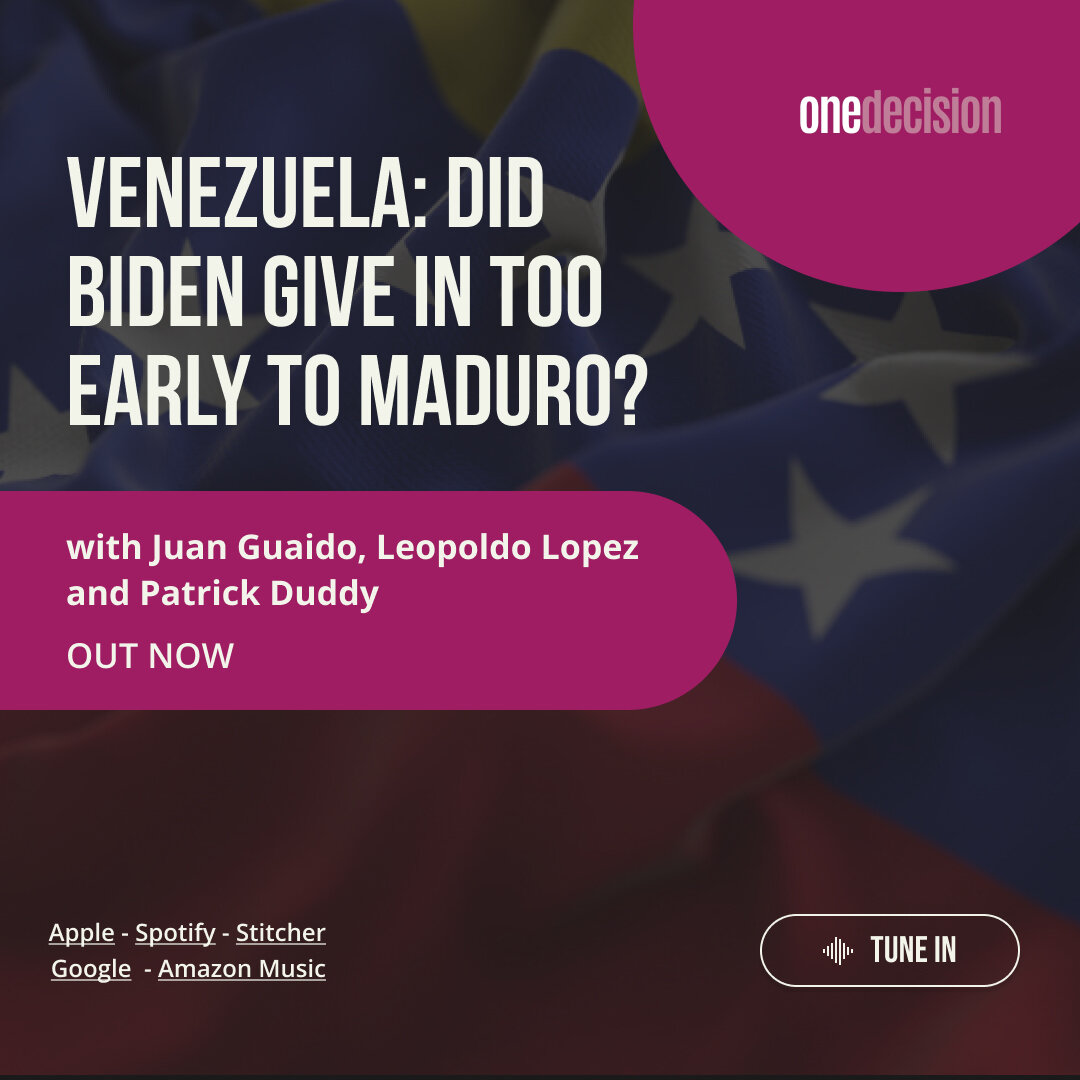 #OneDecision dives into Venezuela's crisis: home to largest oil reserves, yet 90% live in poverty. Opposition leader Leopoldo Lopez, ex-US Amb. Patrick Duddy, and Juan Guaid&oacute; share their insights. Can the opposition carve a path to change? Lin