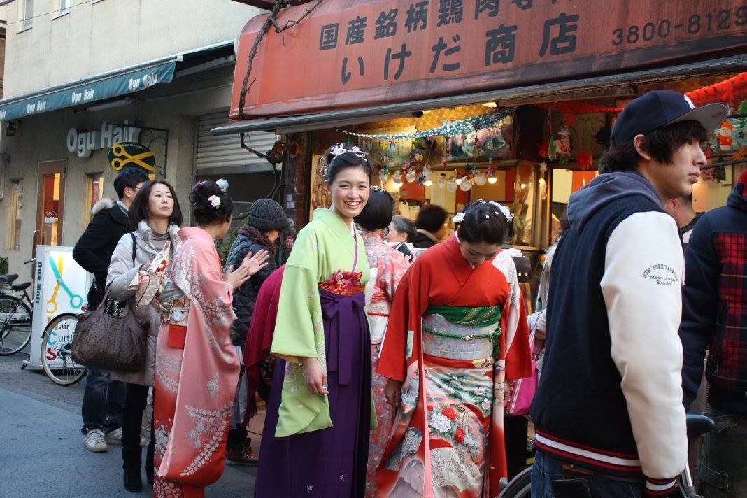 Miho Hatanaka cofounder of House Nine wellness & tea, Japan Retreat Host wearing Kimono for graduation celebration in Japan
