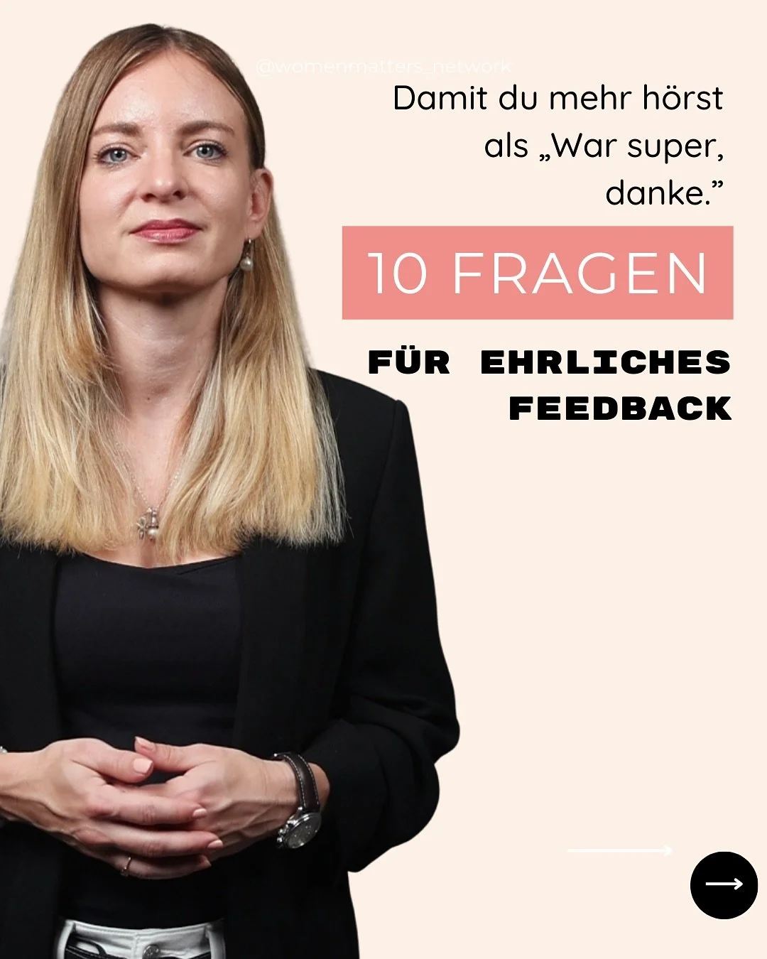 Feedback ist kein Geschenk, das dir irgendwann zufliegt.

Mit den richtigen Fragen holst du dir Feedback, das dir zeigt, wie du wirkst und wo du ansetzen kannst.

In diesem Karussell findest du 10 konkrete S&auml;tze, die dir ehrliche Antworten statt