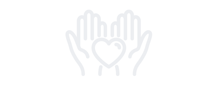 Icon hands with heart in palms