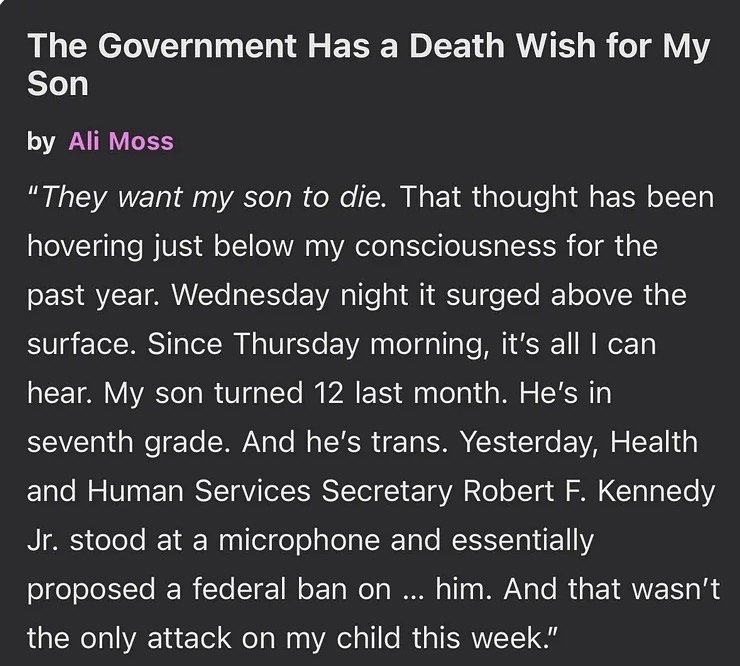 Grateful that @saribotton included my latest piece, &ldquo;The Government Has a Death Wish for My Son,&rdquo; in her always excellent Memoir Land essay roundup! Link to the Slate piece in bio.