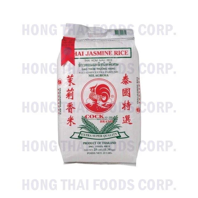 Cock Brand 100% Thai Jasmine Rice (Thai Hom Mali) 25 lbs — PRODUCTS ...