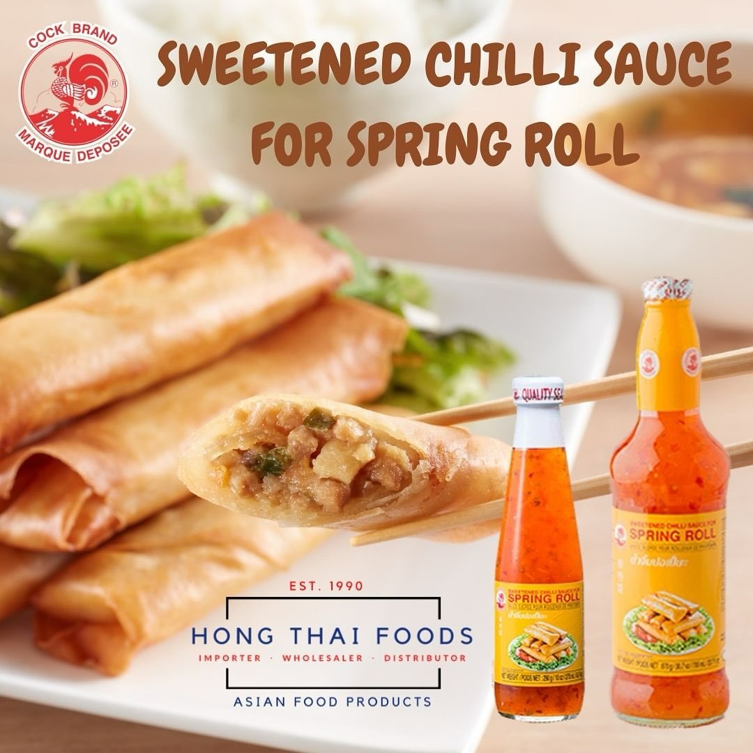 The perfect dip starts here. 🥢

Cock Brand Sweetened Chilli Sauce &mdash; crafted for that signature sweet heat that makes every spring roll unforgettable. 🔥

Authentic flavor. Trusted quality.

#hongthaifoods #import #wholesale #distributor #asian