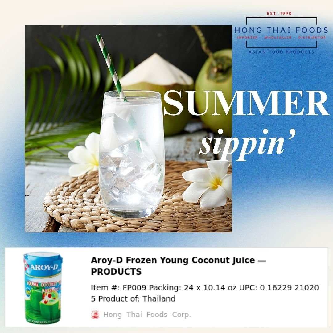 ☀️ Beat the Heat, the Aroy-D Way! 🥥
 Nothing says summer like an ice-cold Aroy-D Frozen Young Coconut Juice &mdash; perfectly sweet, ultra-refreshing, and straight from Thailand 🇹🇭.

Perfect for cooling off, staying hydrated, and soaking in those 
