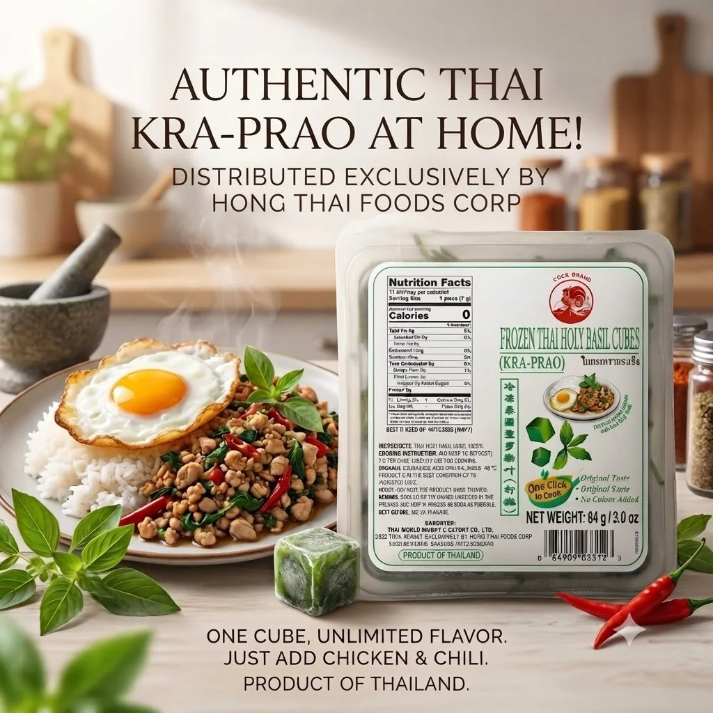 🌿 Your shortcut to Thai holy basil at home.

Craving kra-prao? Just drop 1 frozen Thai holy basil cube into the pan and you&rsquo;re ready to go. 

Just drop. Sizzle. Kra-prao. 🍳🌶️
&nbsp;
#hongthaifoods #fooddistributor #foodsupplier #restaurantsu