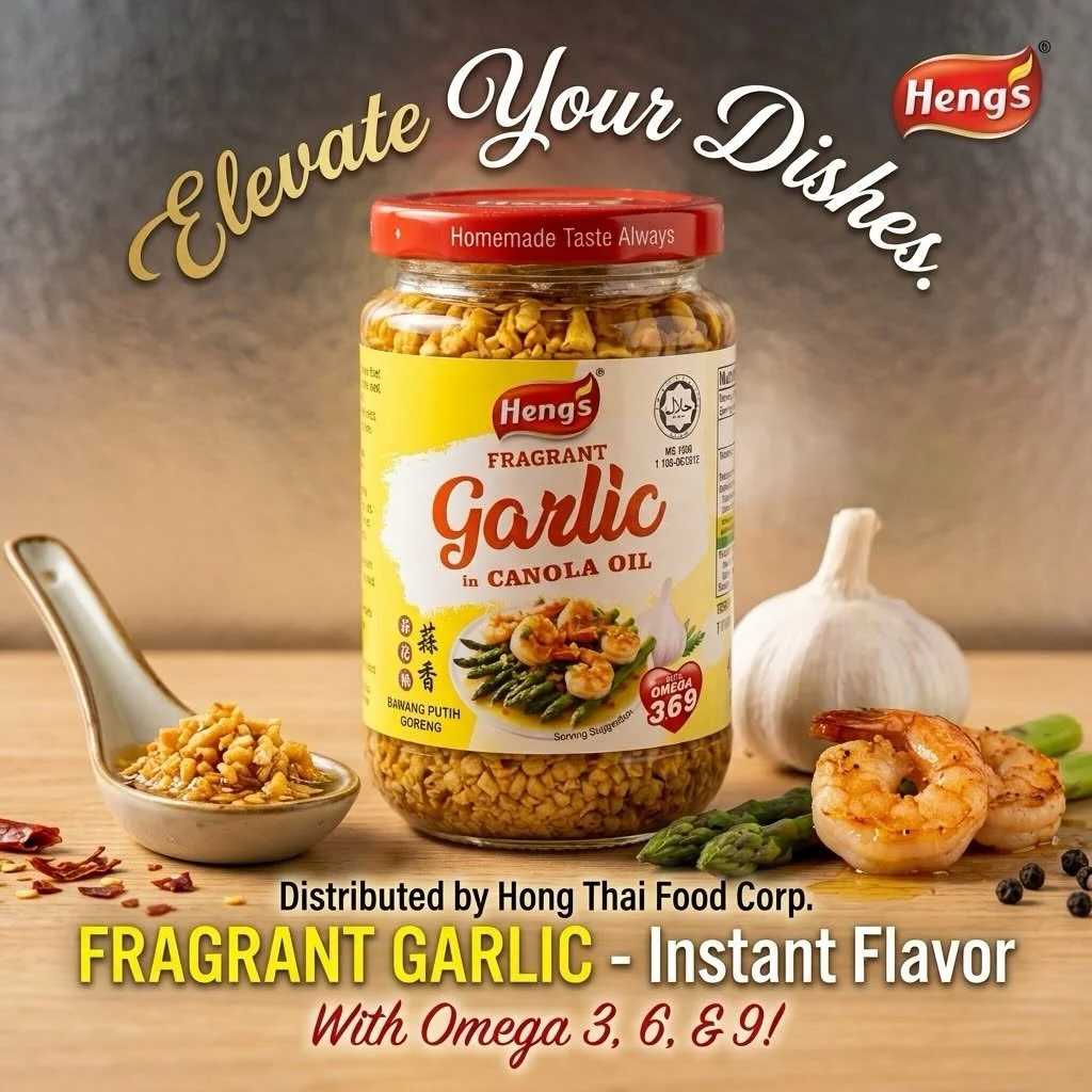 🧄✨ Heng&rsquo;s Fragrant Garlic in Canola Oil &mdash; a taste of Malaysia in every spoonful! 🇲🇾

Fragrant, savory, and packed with that irresistible homemade taste. Perfect for noodles, rice, stir-fries, marinades, or simply drizzling over your fa