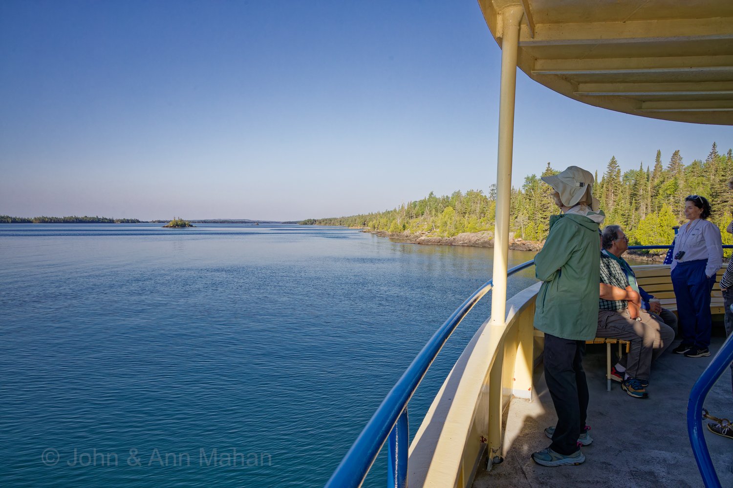 On board Ranger III, leaving Isle Royale