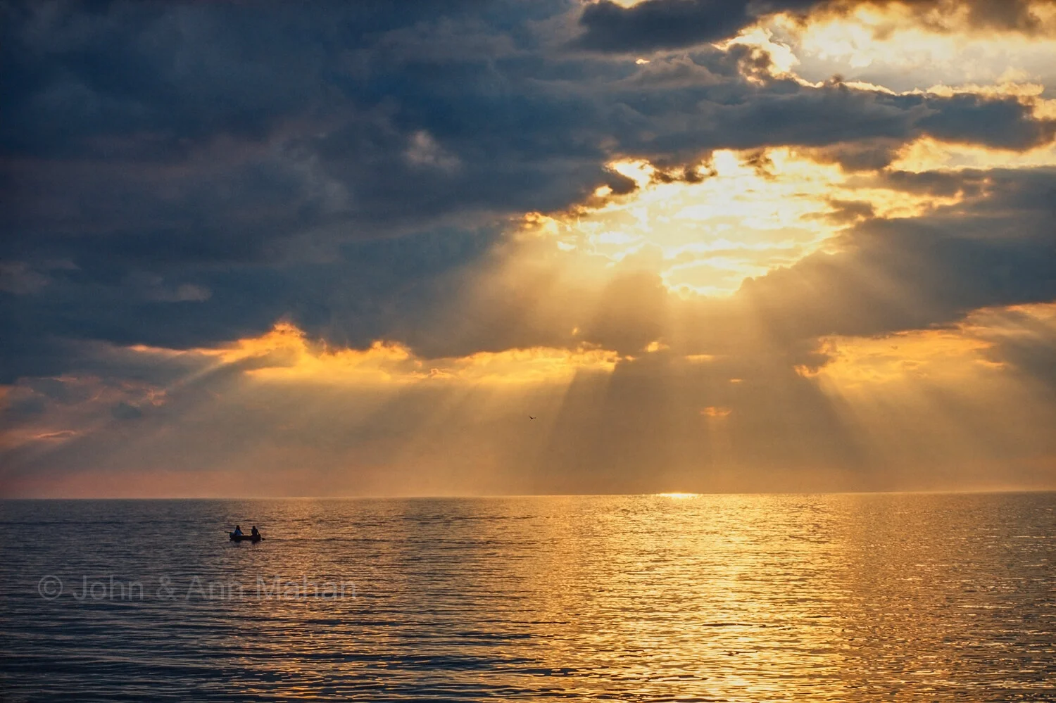 ID_1-6624C  Canoe on Lake Ontario at Thirty Mile Point near Sunset