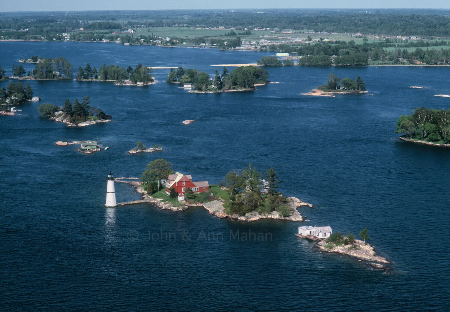 ID_8-1627C Aerial view of Rock Island Lighthouse in the St Lawrence River