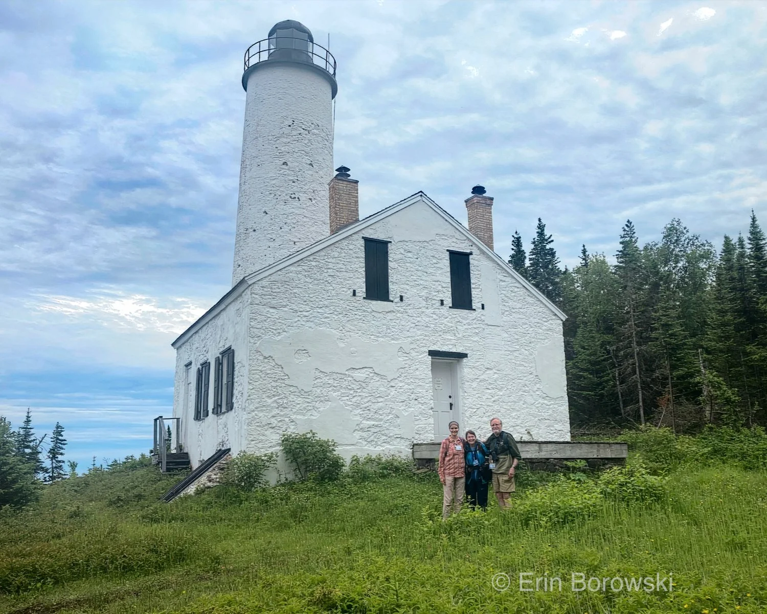 Trip Leaders at Rock Harbor Lighthouse (photo by Erin Borowski)