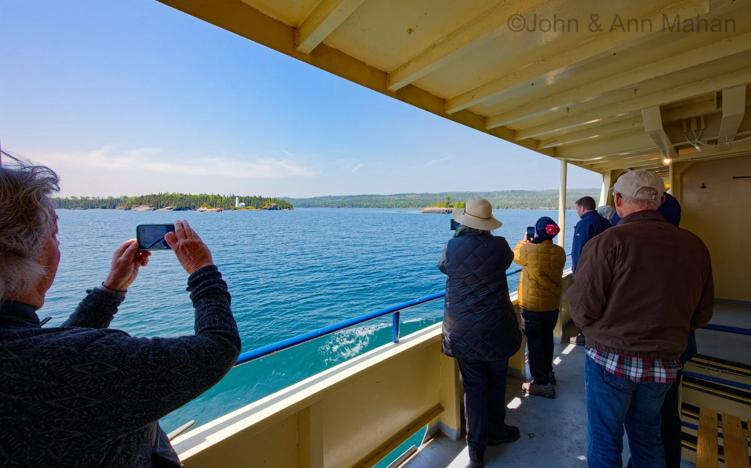 On board Ranger III -- approaching Rock Harbor Lighthouse as we arrive at Isle Royale