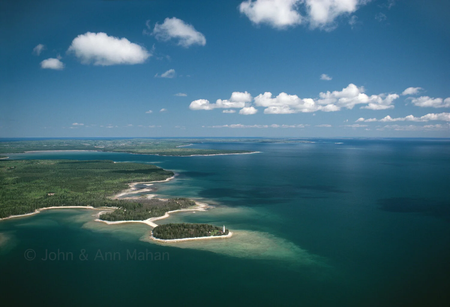 ID_36-3756C Door County Aerial View showing Cana Island and shoals