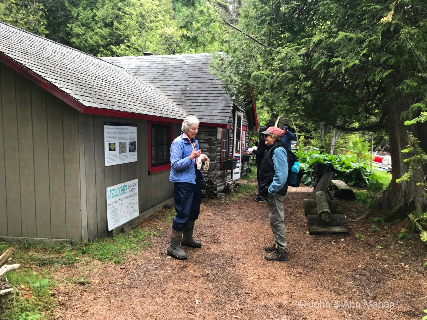 Greeted by Candy Peterson at Bangsund Cabin, Wolf-Moose Research Station