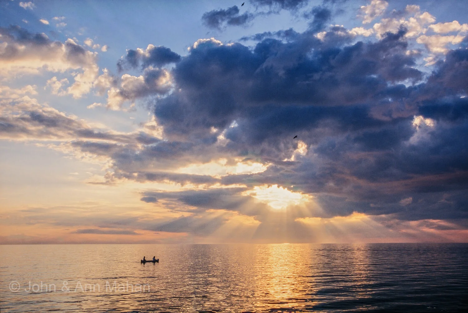 ID_35-6620C   Canoe on Lake Ontario at Thirty Mile Point near Sunset