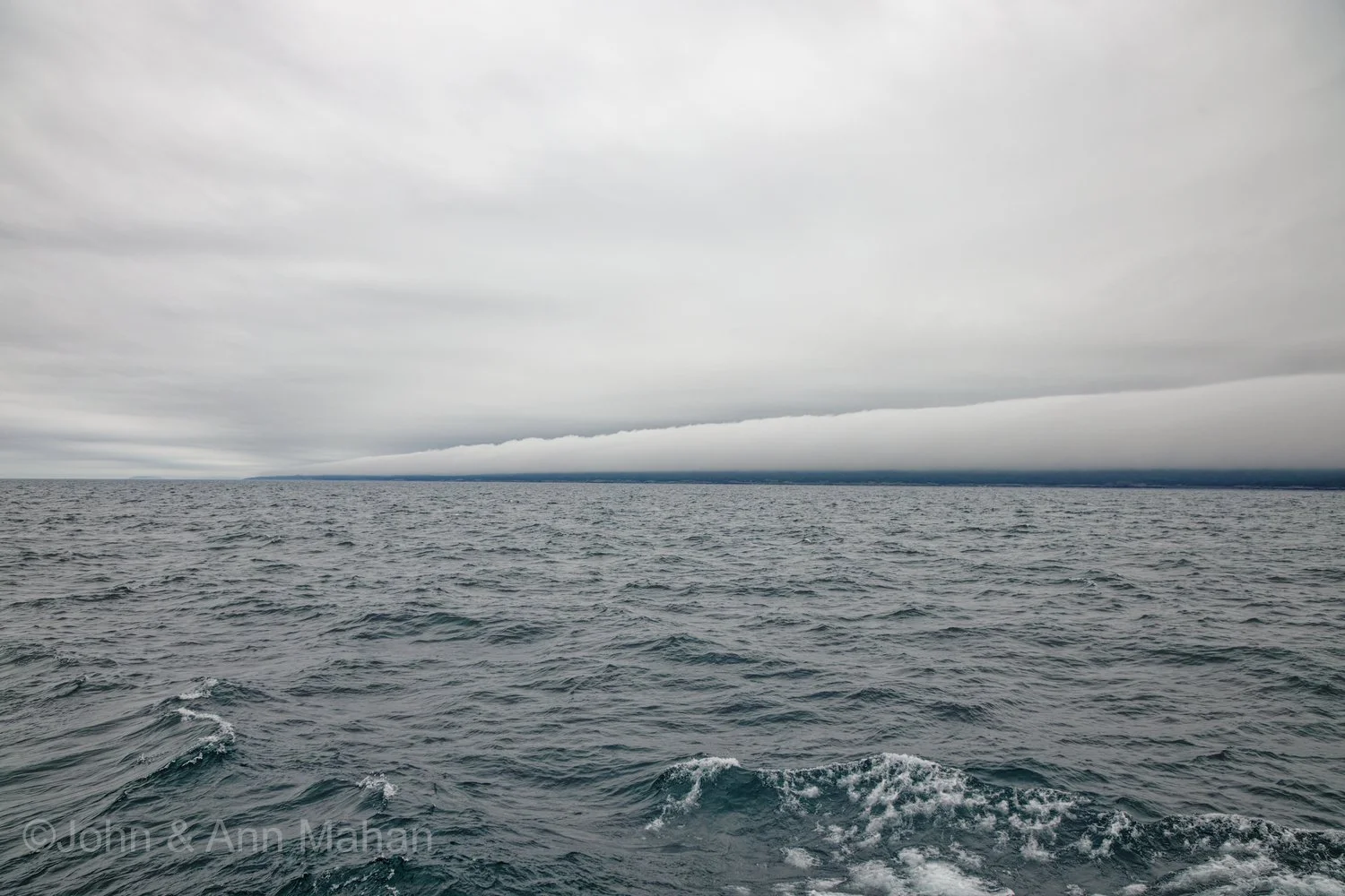 On board Ranger III -- Fogbank over Isle Royale
