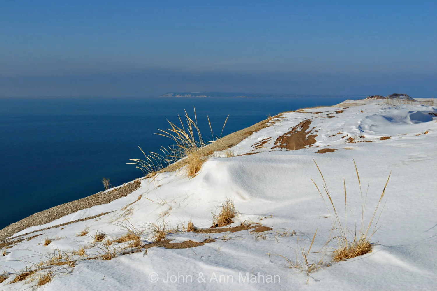 ID_1701B1_04   Winter view of Sleeping Bear Dunes with Manitou Islands on Horizon