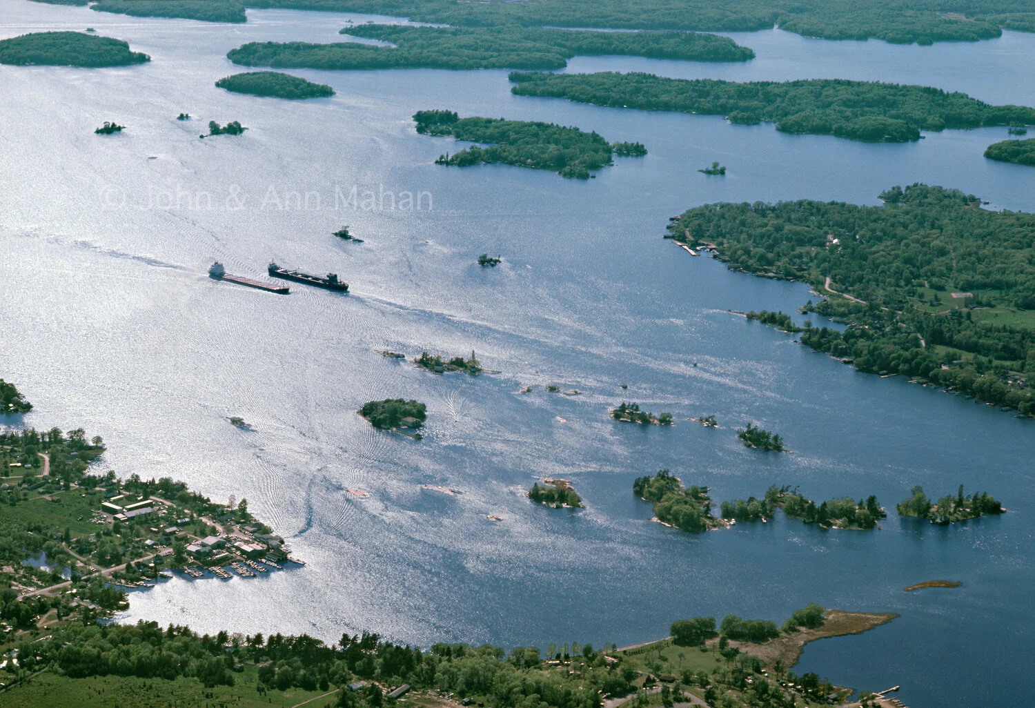 ID_16-1619C   Aerial view of Lake Freighters passing on the St Lawrence River
