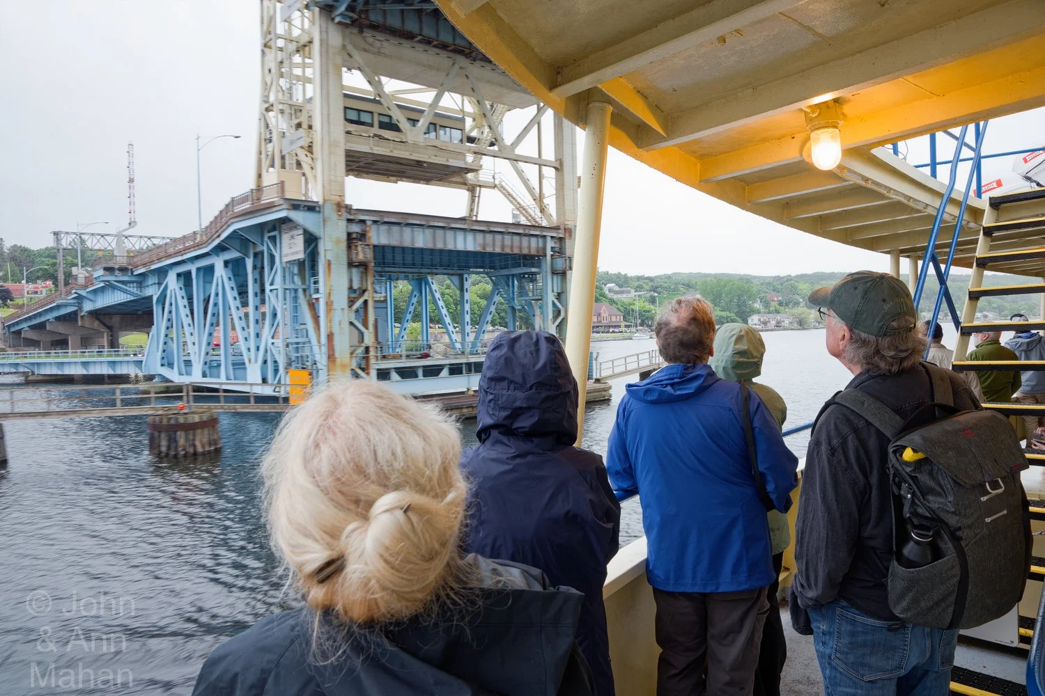 On board Ranger III -- passing under aerial lift bridge as we leave Houghton