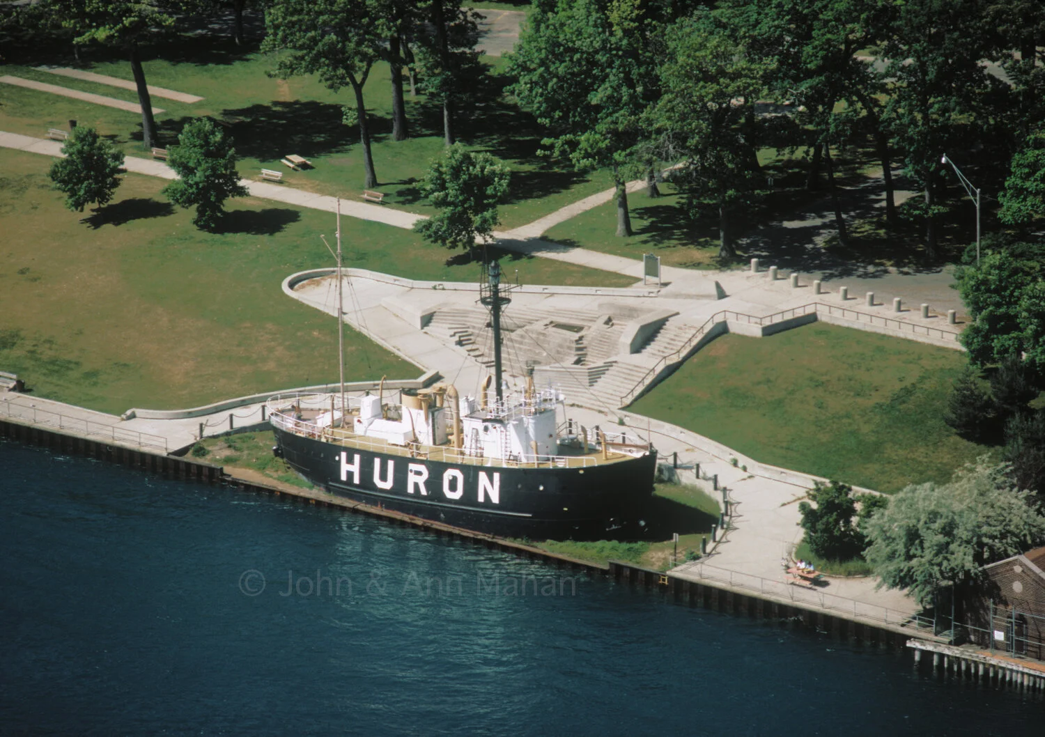 ID_2-846C   Aerial view of Huron Lightship in Port Huron