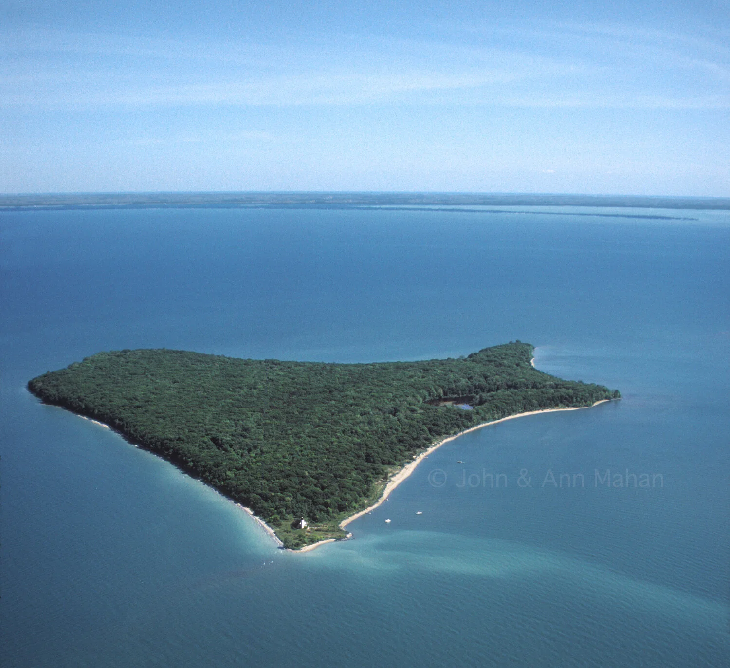 ID_33-820C   Aerial view of Charity Island Lighthouse and entire island