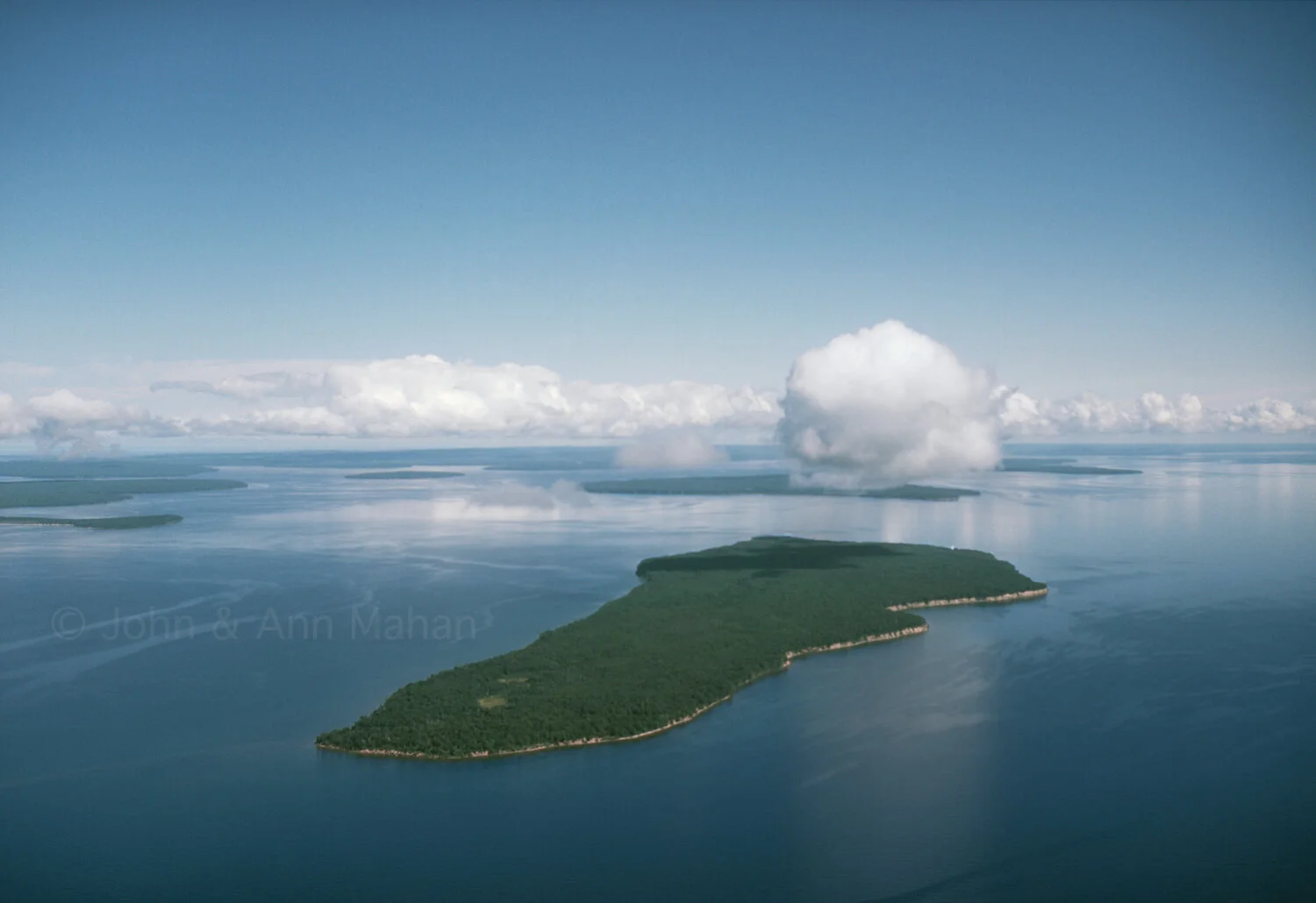 ID_31-1915B  Aerial view of Michigan Island with other Apostles Islands beyond