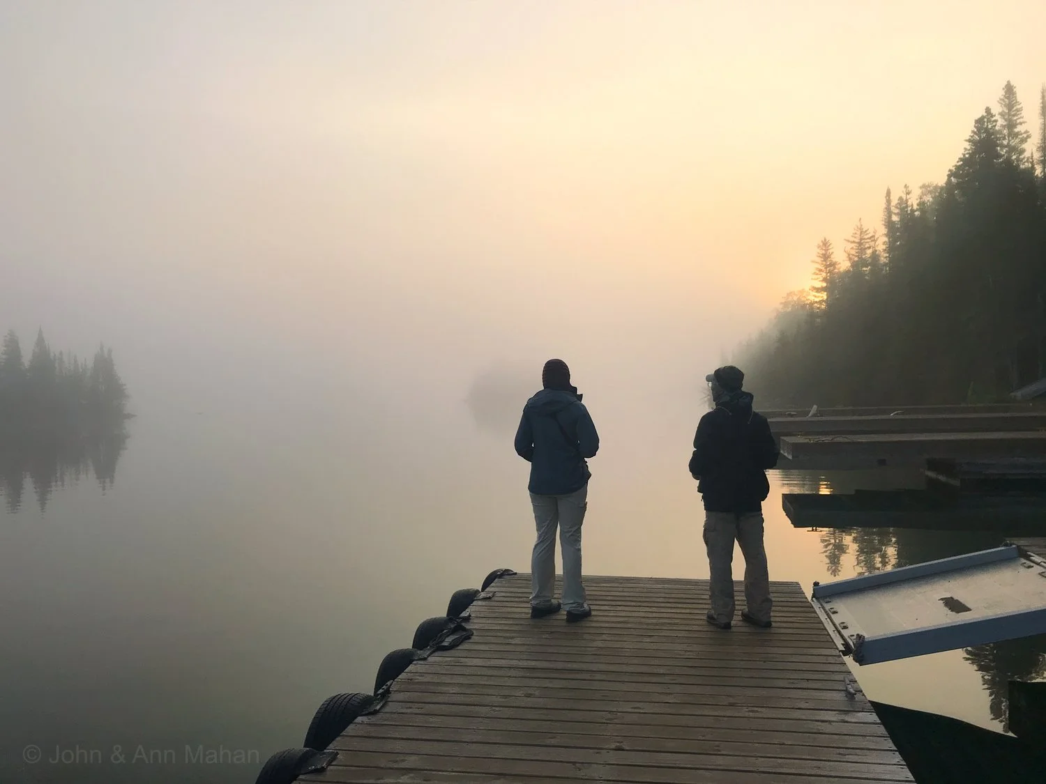 Morning Walk -- Tobin Harbor Mist at Sunrise