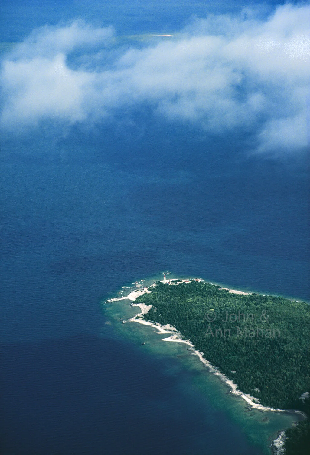 ID_7-1009C   Aerial view of Cove Island Lighthouse in Georgian Bay