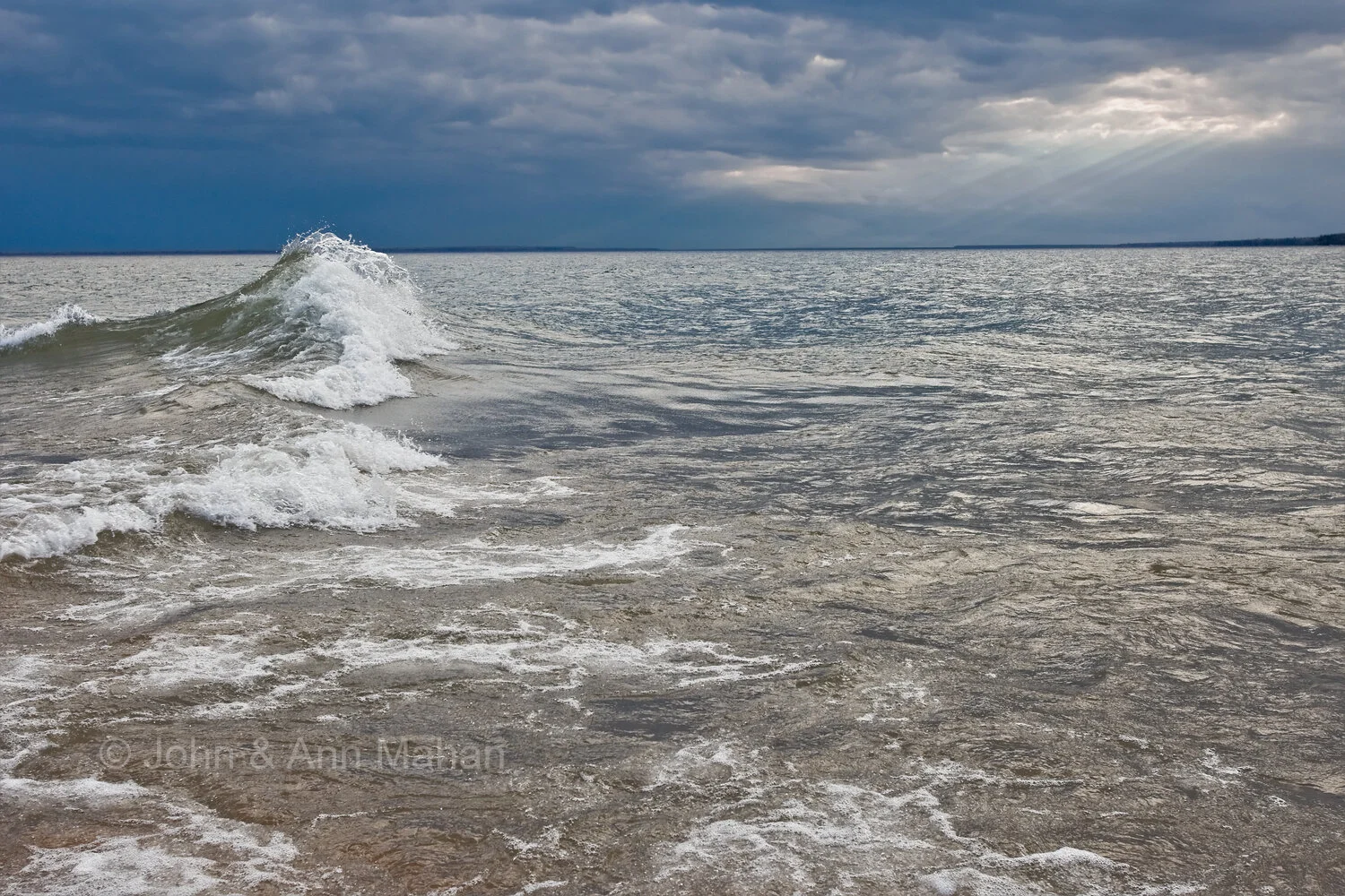 ID_1761C3_07  Waves at tip of Outer Island spit as storm approaches