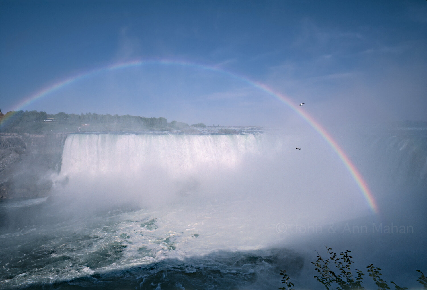 ID_9-1595C Rainbow at Niagara Falls -- on Niagara River that connects Lake Erie and Lake Ontario