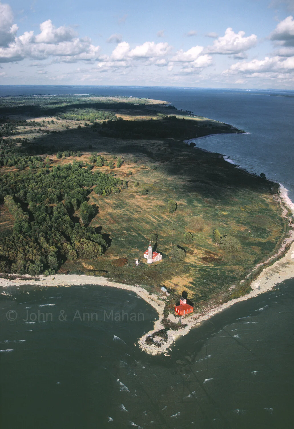 ID_29-975C. Aerial view of Galloo Island Lighthouse