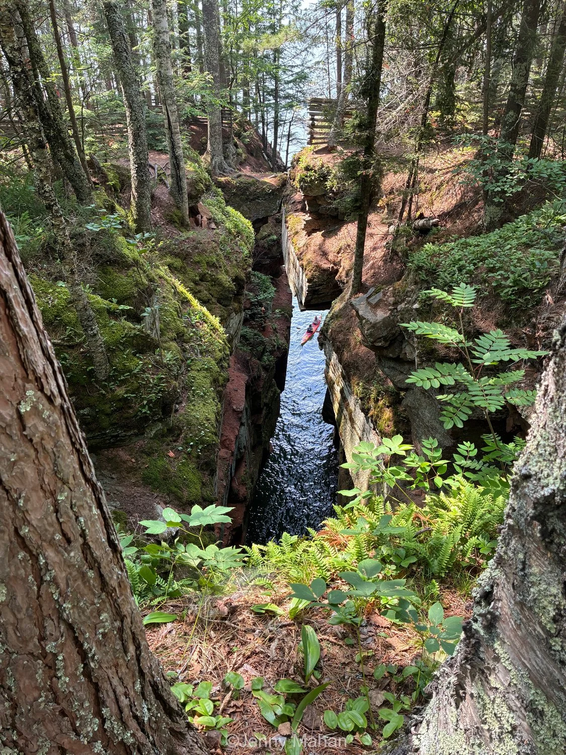 Kayaker visible in The Crevasse, from the Lakeshore Trail