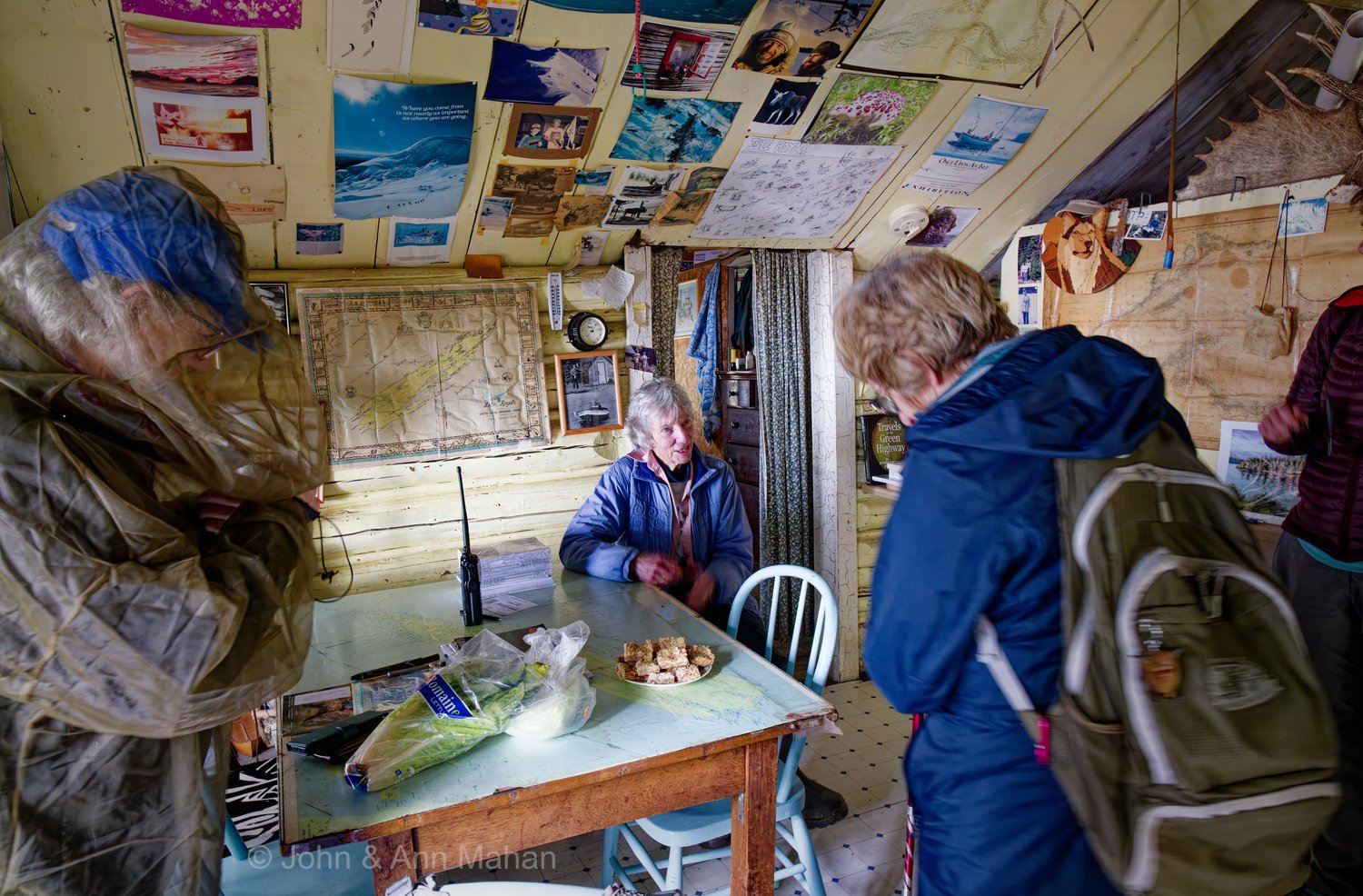 Candy Peterson inside Bangsund Cabin