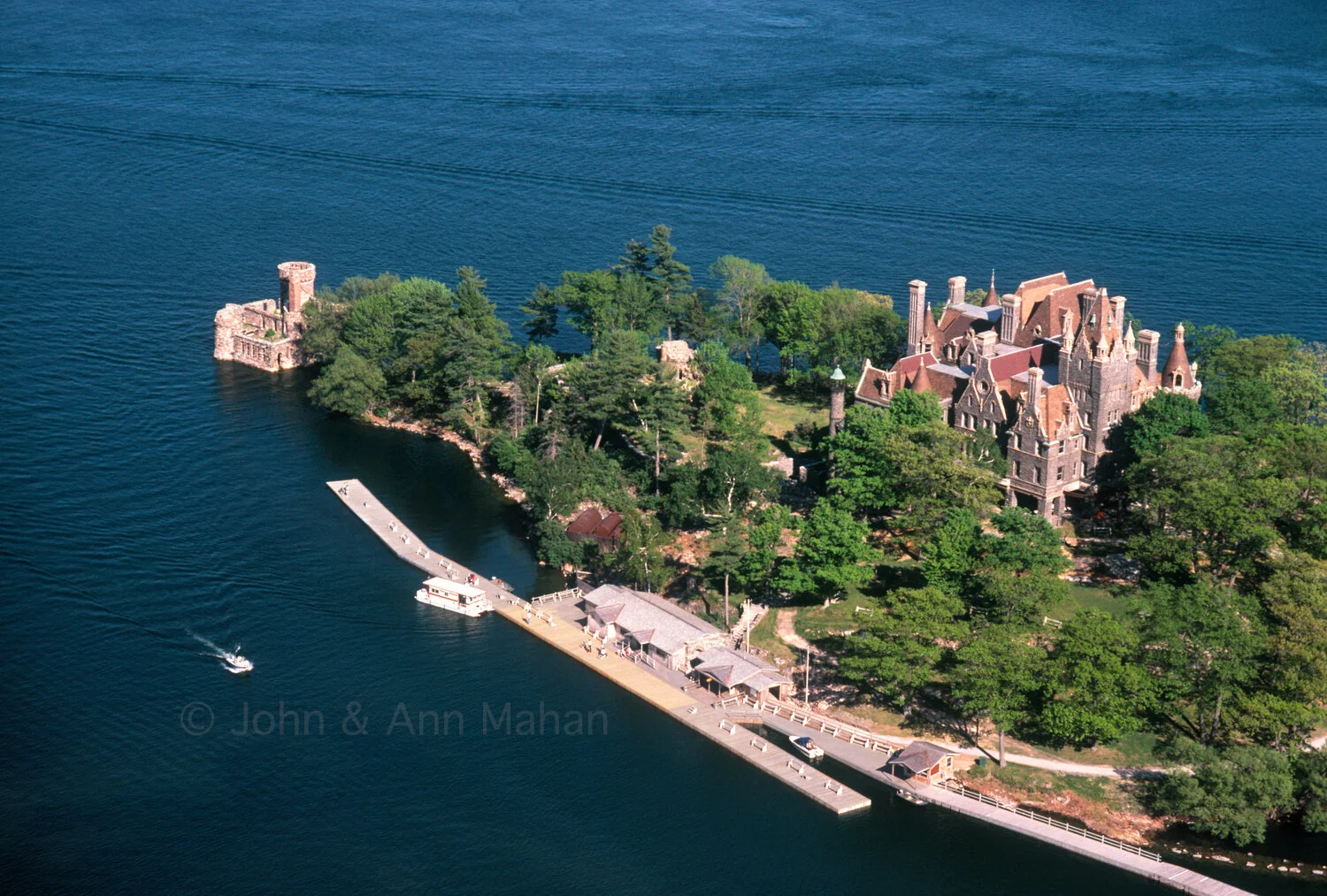 ID_11-1620B   Aerial view of Boldt Castle on Heart Island in the St Lawrence River