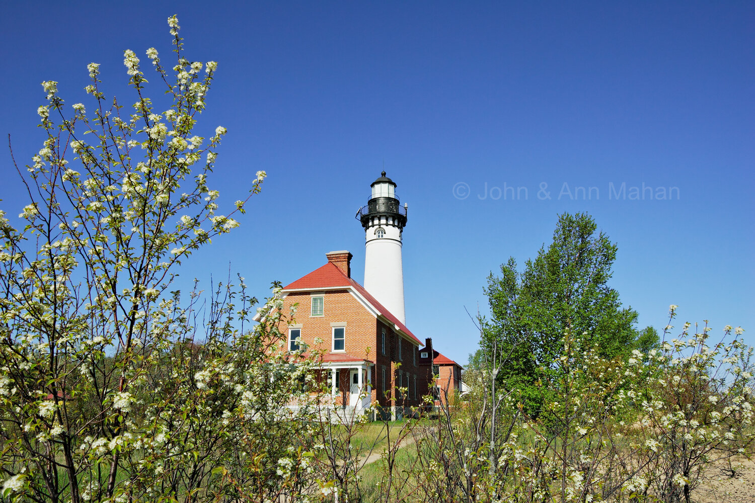 ID_4163C2_05  Spring blossoms at Au Sable Point Lighthouse -- Pictured Rocks 