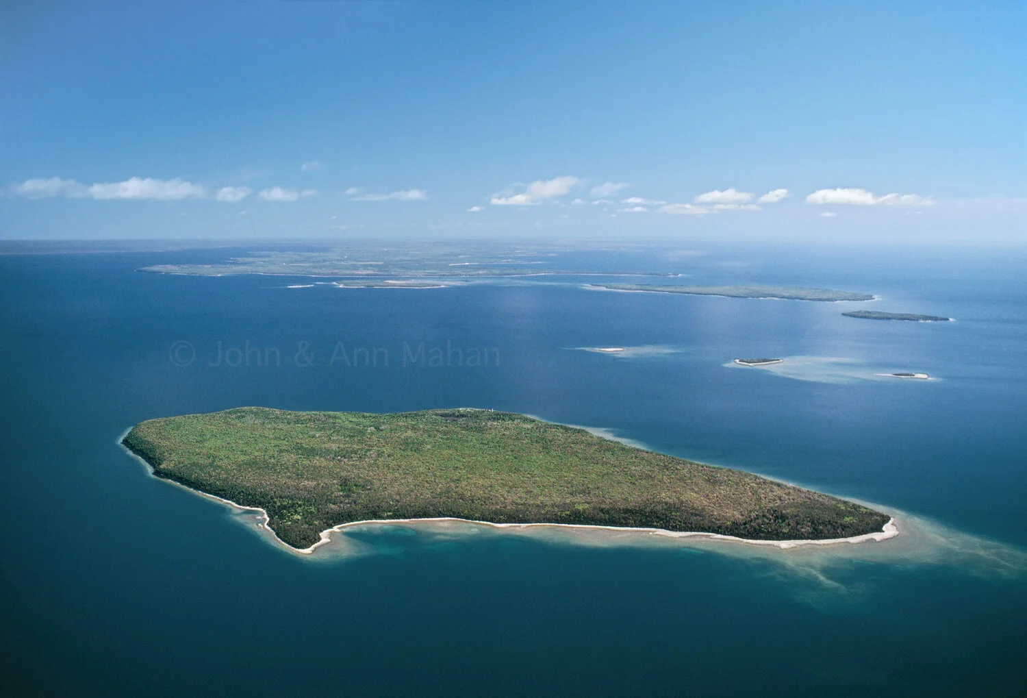 ID_4-3765C   Aerial view of St Martin Island and Grand Traverse Chain reaching to Garden Peninsula