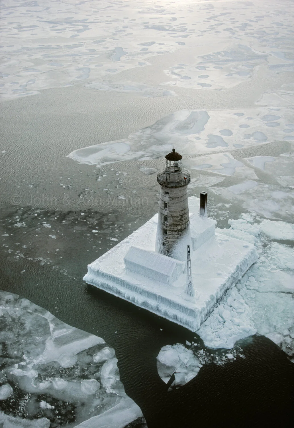 ID_36-1073C   Winter Aerial view of Spectacle Reef Lighthouse in Ice