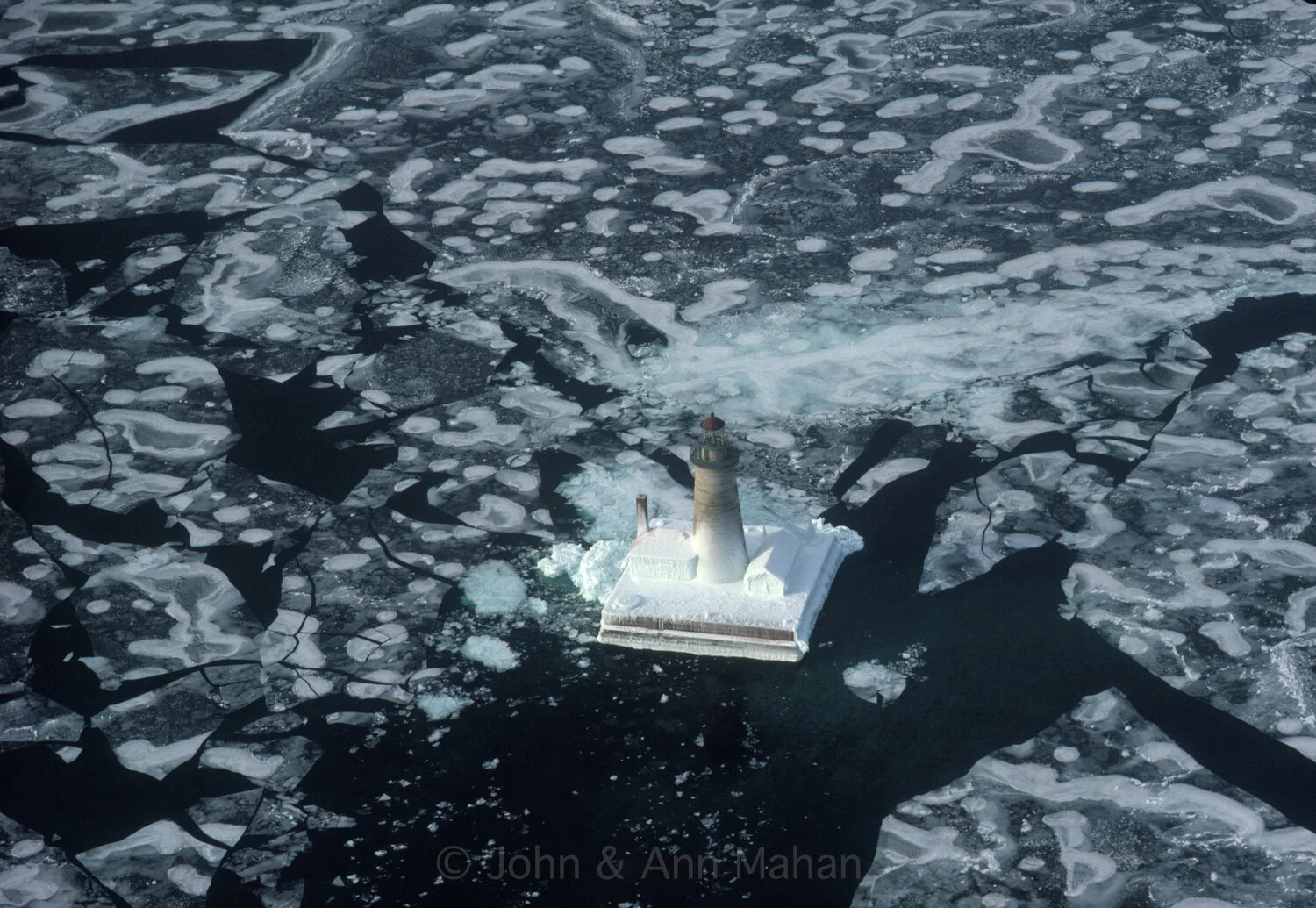ID_11-1076B   Aerial view of Spectacle Reef Lighthouse in Ice