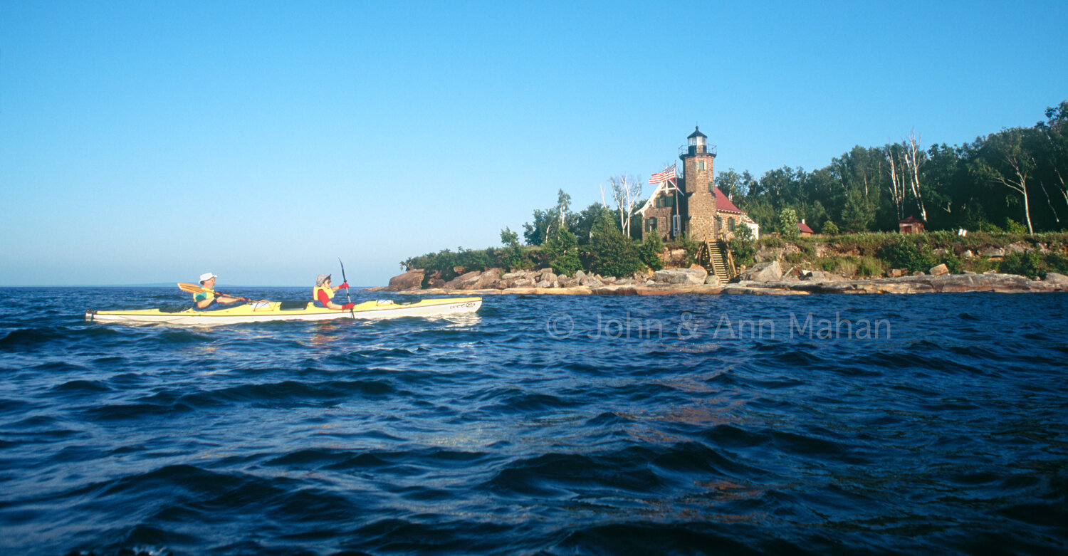 ID_29-5712B Kayaking by Sand Island Lighthouse -- Apostle Islands