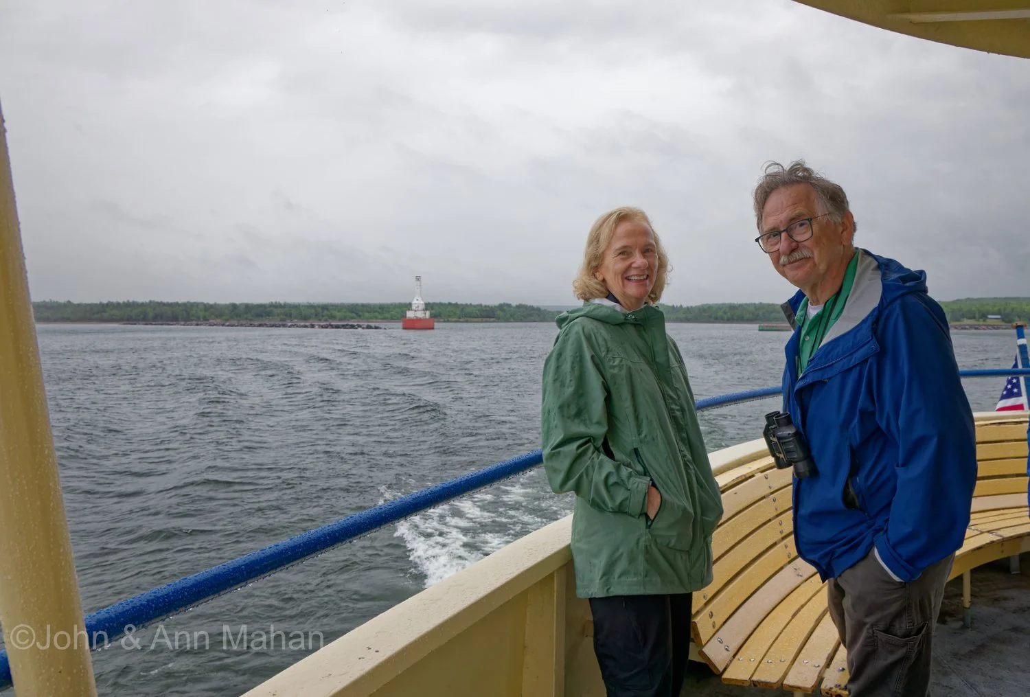 On board Ranger III -- after passing Keweenaw Upper Entry Lighthouse and entering open Lake Superior