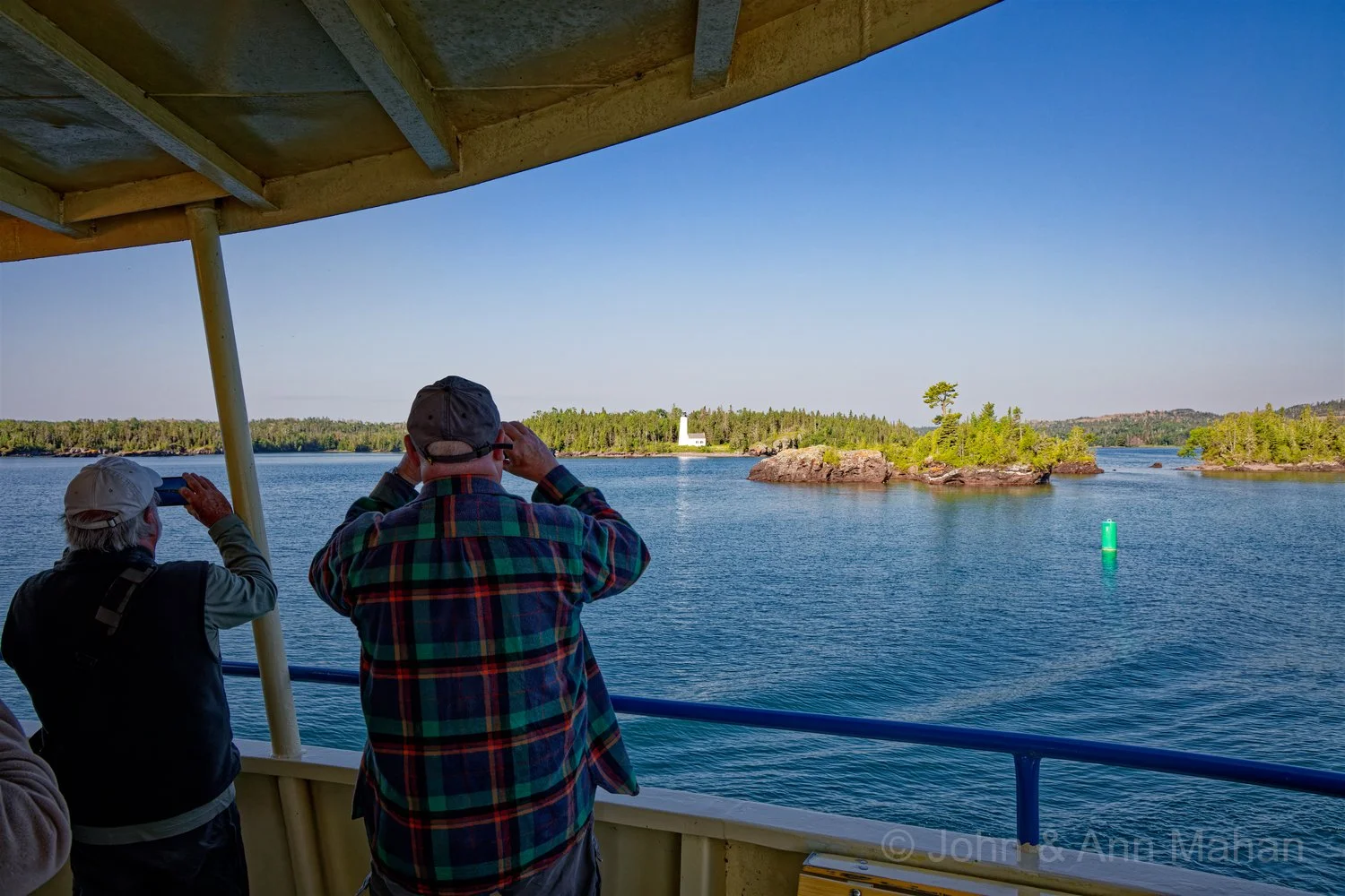 Viewing Rock Harbor Lighthouse as Ranger III leaves Isle Royale